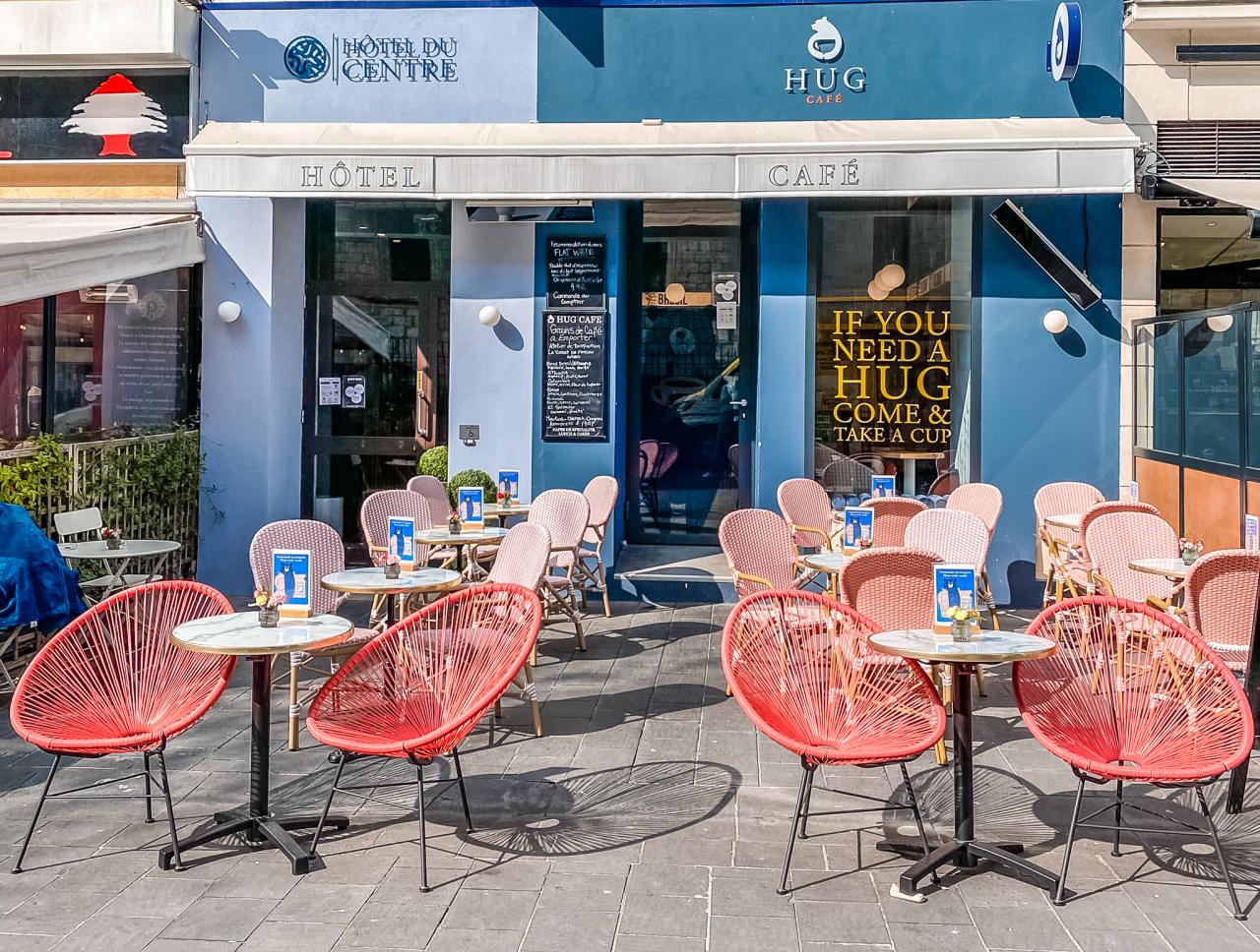 Hôtel du Centre Nice - terrasse coffee shop HuG café avec baristas experts